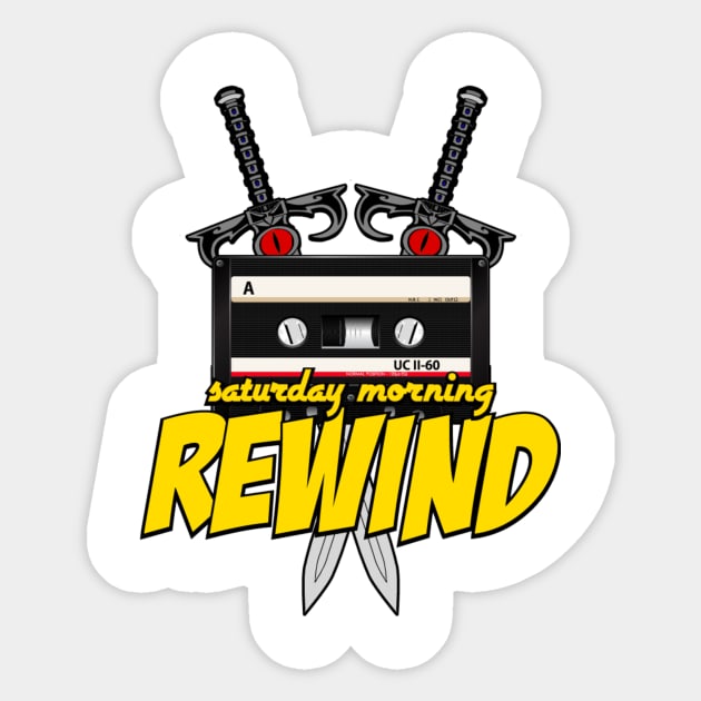 Saturday Morning Rewind Sticker by Rewind Wear by Pressing Rewind